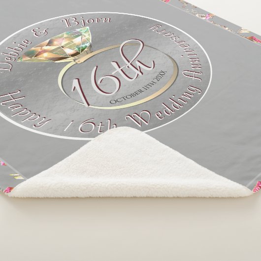 16e bruiloft wax periodot Jubileum Sherpa Deken (3/4)