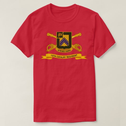 16e Cavalerie Regiment w Br Ribbon T-shirt (Design voorkant)