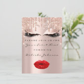 16e druppelaar Glitter Bridal Makeup Red Lips Kaart (Staand voorkant)