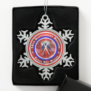16e Duurzaamheidscommando Tin Sneeuwvlok Ornament