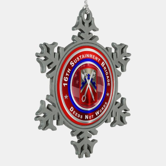 16e Duurzaamheidscommando Tin Sneeuwvlok Ornament (Links)