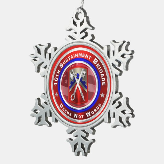 16e Duurzaamheidscommando Tin Sneeuwvlok Ornament (Rechts)