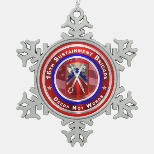 16e Duurzaamheidscommando Tin Sneeuwvlok Ornament (Voorkant)