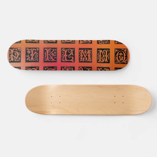 16e eeuw alfabet skateboard (Horizontaal)