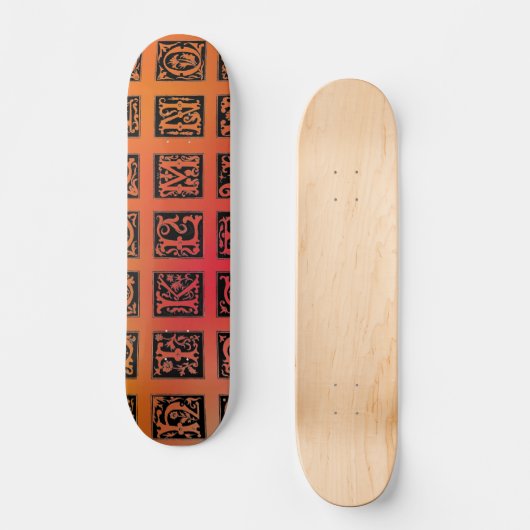 16e eeuw alfabet skateboard (Voorkant)