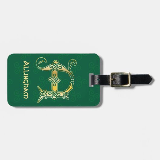 16e eeuw Celtic Knot Decorative Capital A Bagagelabel (Voorkant horizontaal)