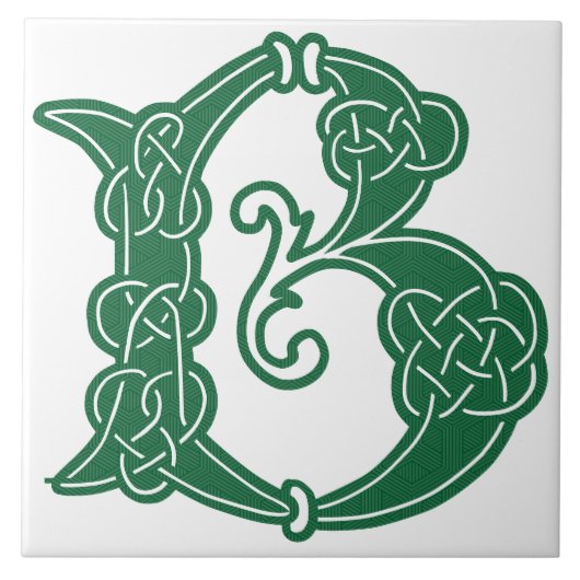 16e eeuw Celtic Knot Decorative Capital B Tegeltje (Voorkant)