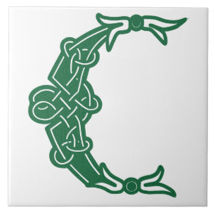 16e eeuw Celtic Knot Decorative Capital C Tegeltje