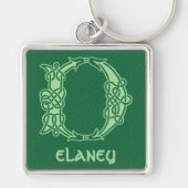 16e eeuw Celtic Knot Decorative Capital D Sleutelhanger (Voorkant)