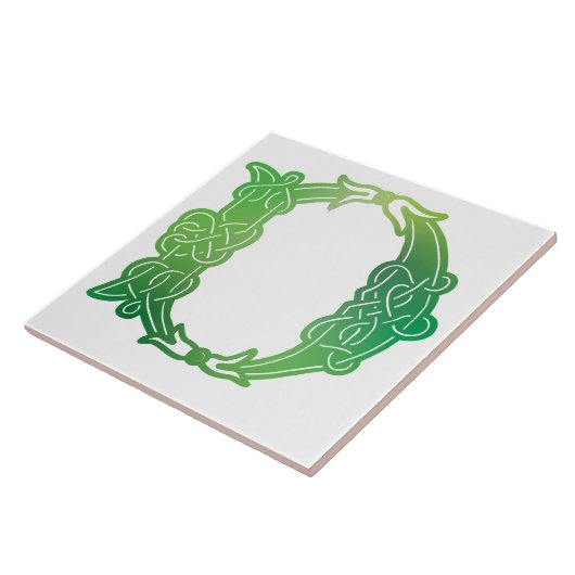 16e eeuw Celtic Knot Decorative Capital D Tegeltje (Zijkant)