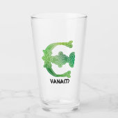 16e eeuw Celtic Knot Decorative Capital E Glas (Voorkant)