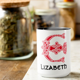 16e eeuw Celtic Knot Decorative Capital E Mok