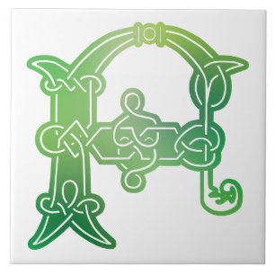 16e eeuw Celtic Knot Decorative Capital F Tegeltje