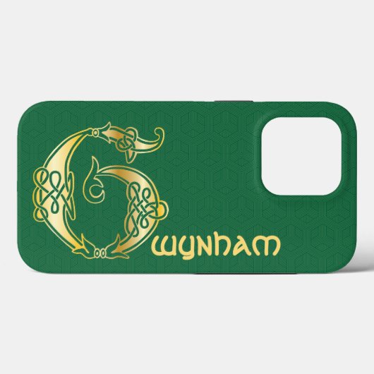 16e eeuw Celtic Knot Decorative Capital G Case-Mate iPhone Case (Achterkant (horizontaal))