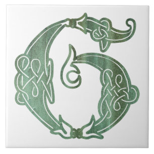 16e eeuw Celtic Knot Decorative Capital G Tegeltje