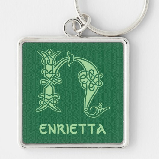 16e eeuw Celtic Knot Decorative Capital H Sleutelhanger (Voorkant)
