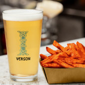 16e eeuw Celtic Knot Decorative Capital I Glas