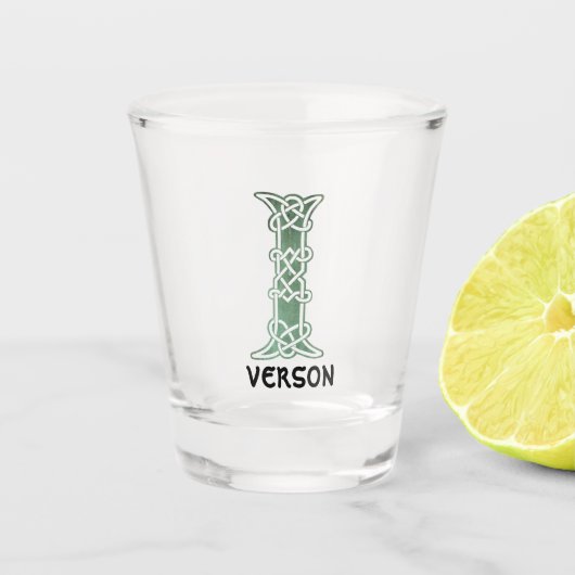 16e eeuw Celtic Knot Decorative Capital I Shot Glas (Voorkant)