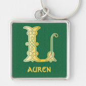 16e eeuw Celtic Knot Decorative Capital L Sleutelhanger (Voorkant)