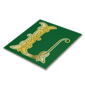 16e eeuw Celtic Knot Decorative Capital L Tegeltje (Zijkant)