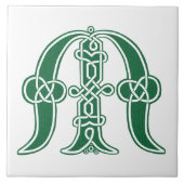 16e eeuw Celtic Knot Decorative Capital M Tegeltje (Voorkant)