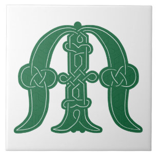 16e eeuw Celtic Knot Decorative Capital M Tegeltje