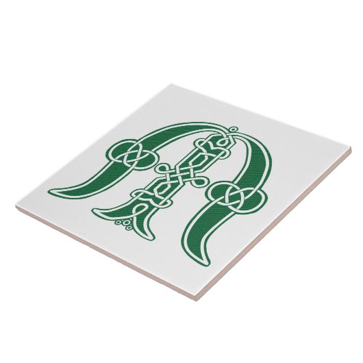 16e eeuw Celtic Knot Decorative Capital M Tegeltje (Zijkant)