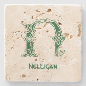 16e eeuw Celtic Knot Decorative Capital N Stenen Onderzetter (Voorkant)