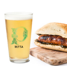 16e eeuw Celtic Knot Decorative Capital P Glas