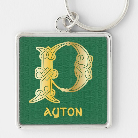 16e eeuw Celtic Knot Decorative Capital P Sleutelhanger (Voorkant)