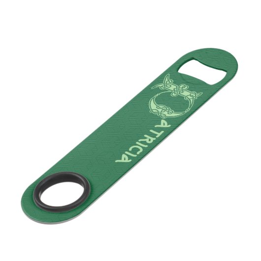 16e eeuw Celtic Knot Decorative Capital P Speed Flessenopener (Achterkant Gekanteld)