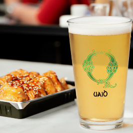 16e eeuw Celtic Knot Decorative Capital Q Glas