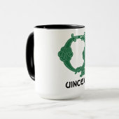 16e eeuw Celtic Knot Decorative Capital Q Mok (Voorkant links)