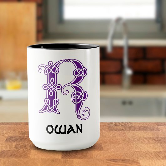 16e eeuw Celtic Knot Decorative Capital R Mok