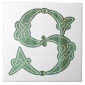 16e eeuw Celtic Knot Decorative Capital S Tegeltje (Voorkant)