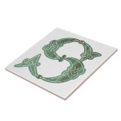 16e eeuw Celtic Knot Decorative Capital S Tegeltje (Zijkant)
