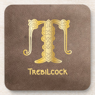 16e eeuw Celtic Knot Decorative Capital T Bier Onderzetter