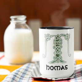 16e eeuw Celtic Knot Decorative Capital T Mok