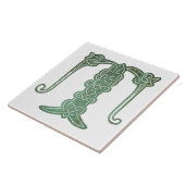 16e eeuw Celtic Knot Decorative Capital T Tegeltje (Zijkant)