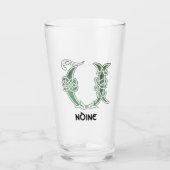 16e eeuw Celtic Knot Decorative Capital U Glas (Voorkant)
