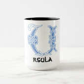 16e eeuw Celtic Knot Decorative Capital U Mok (Midden)