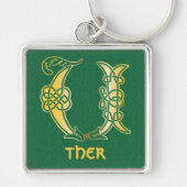 16e eeuw Celtic Knot Decorative Capital U Sleutelhanger (Voorkant)