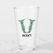 16e eeuw Celtic Knot Decorative Capital V Glas (Voorkant)