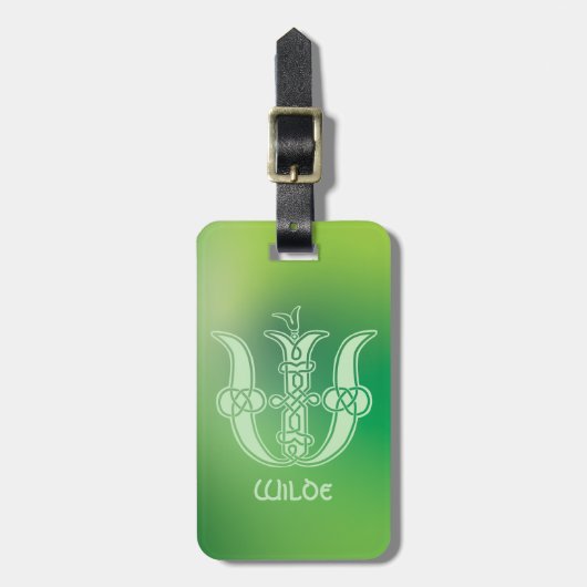 16e eeuw Celtic Knot Decorative Capital W Bagagelabel (Voorkant verticaal)