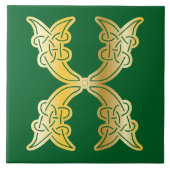 16e eeuw Celtic Knot Decorative Capital X Tegeltje (Voorkant)