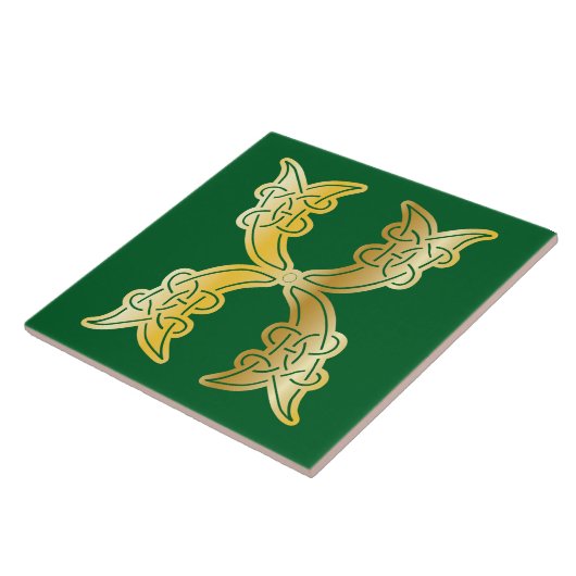 16e eeuw Celtic Knot Decorative Capital X Tegeltje (Zijkant)