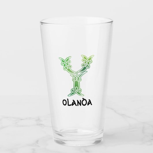 16e eeuw Celtic Knot Decorative Capital Y Glas (Voorkant)