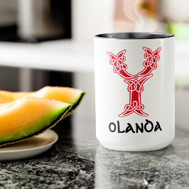 16e eeuw Celtic Knot Decorative Capital Y Mok