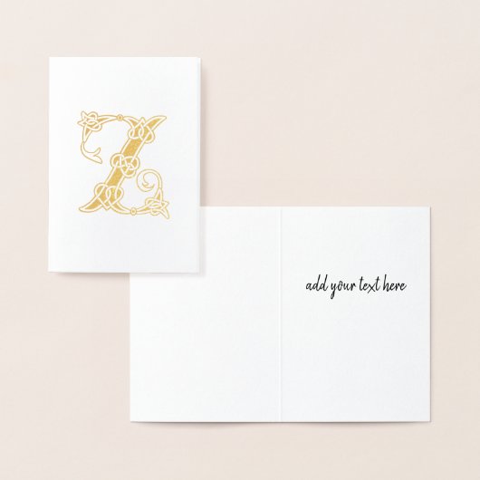 16e eeuw Celtic Knot Decorative Capital Z Folie Kaarten (Display)