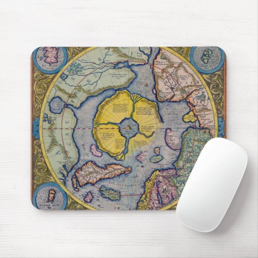16e eeuw Mercator North Pole Map Muismat (Met muis)